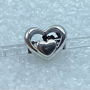 Pandora, “Openwork Heart & Script” S925Ale Charm 792512C00 A9-8